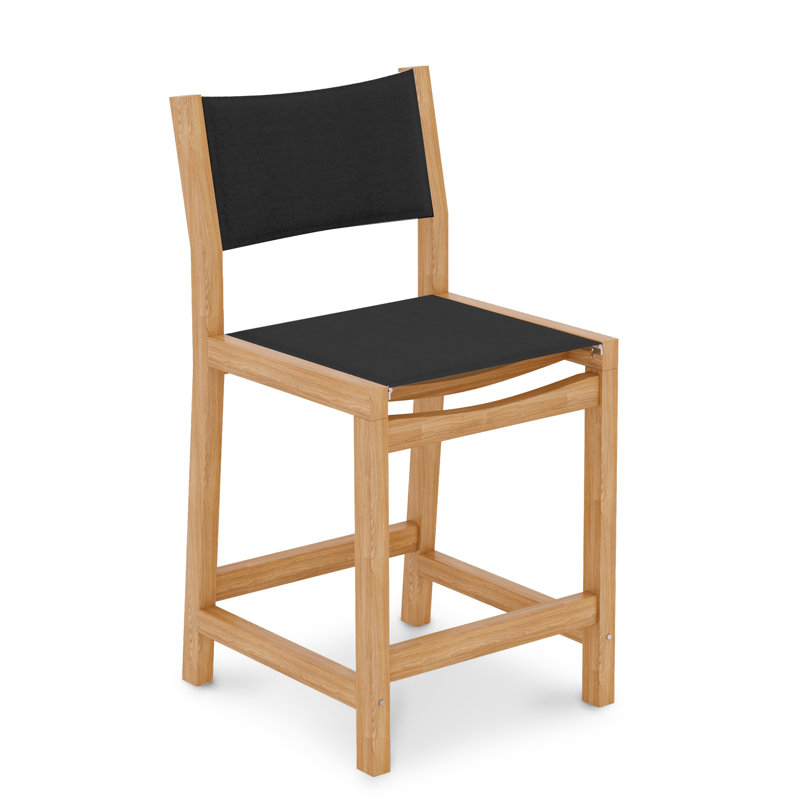 Pearl Teak Outdoor Counter Height Chair, Black