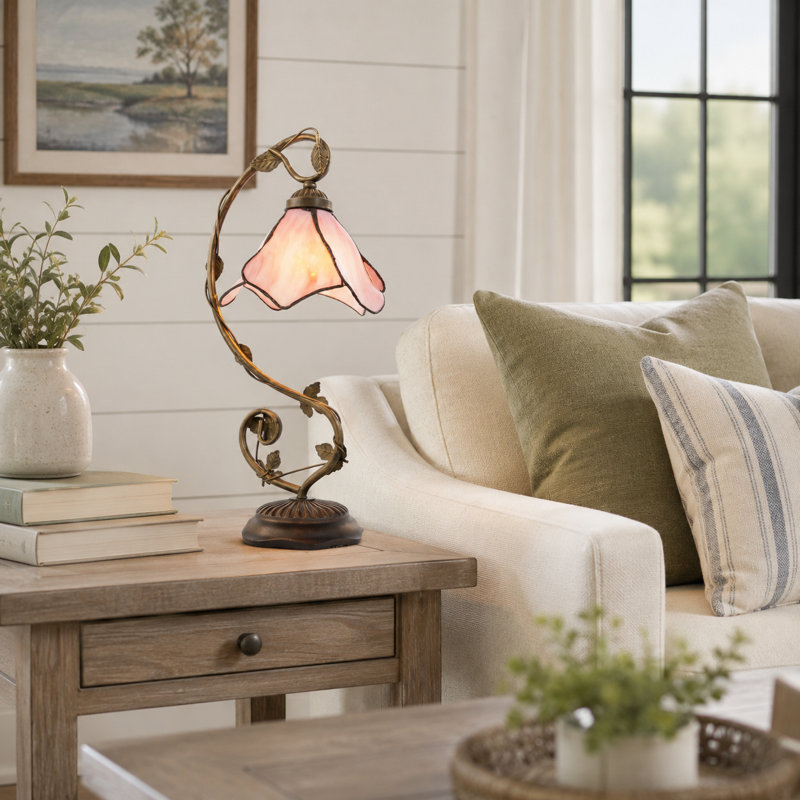 Lampe de table style Tiffany Flora