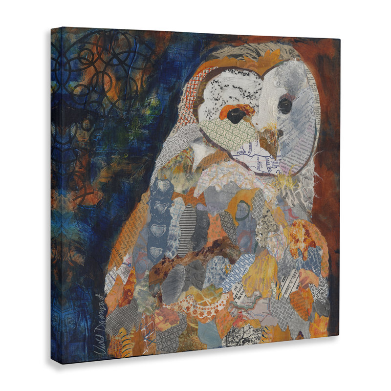 "Collage Owl" par Violet Davenport, H 36 po x l 36 po
