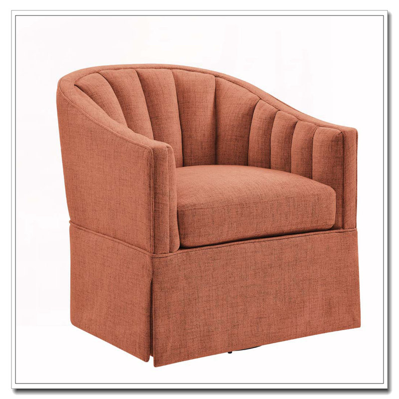 Fauteuil d'appoint pivotant à jupe, Corail