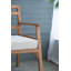 Chaise avec accoudoirs en bois de teck bohémien avec coussin en mousse blanche, 28 po x 31 po x 34 po