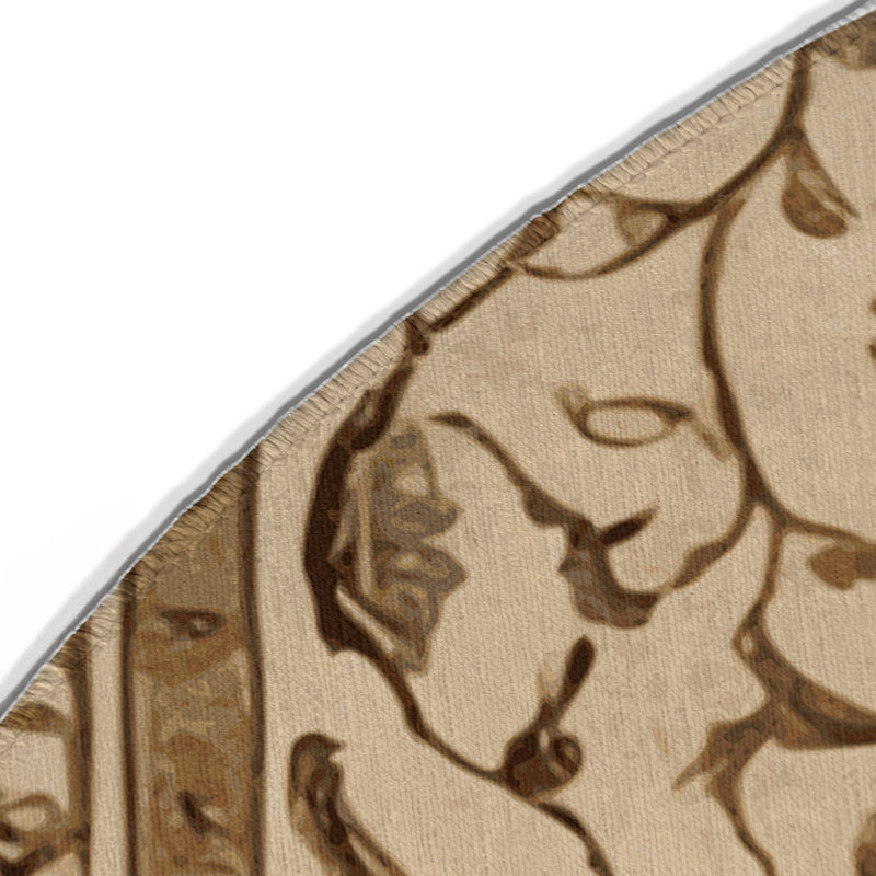 Tapis d'intérieur et d'extérieur brun Persian, Rond 5 pi
