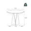 Table de coin-repas moderne de 35 po, petite table de salle à manger pour coin-repas et espaces compacts, plateau en pierre frittée blanc brillant avec base en métal noir, table facile à nettoyer-1974035705-1974035707-1974035710