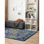 Tapis ovale oriental bleu marine / bleu / jaune-532743249