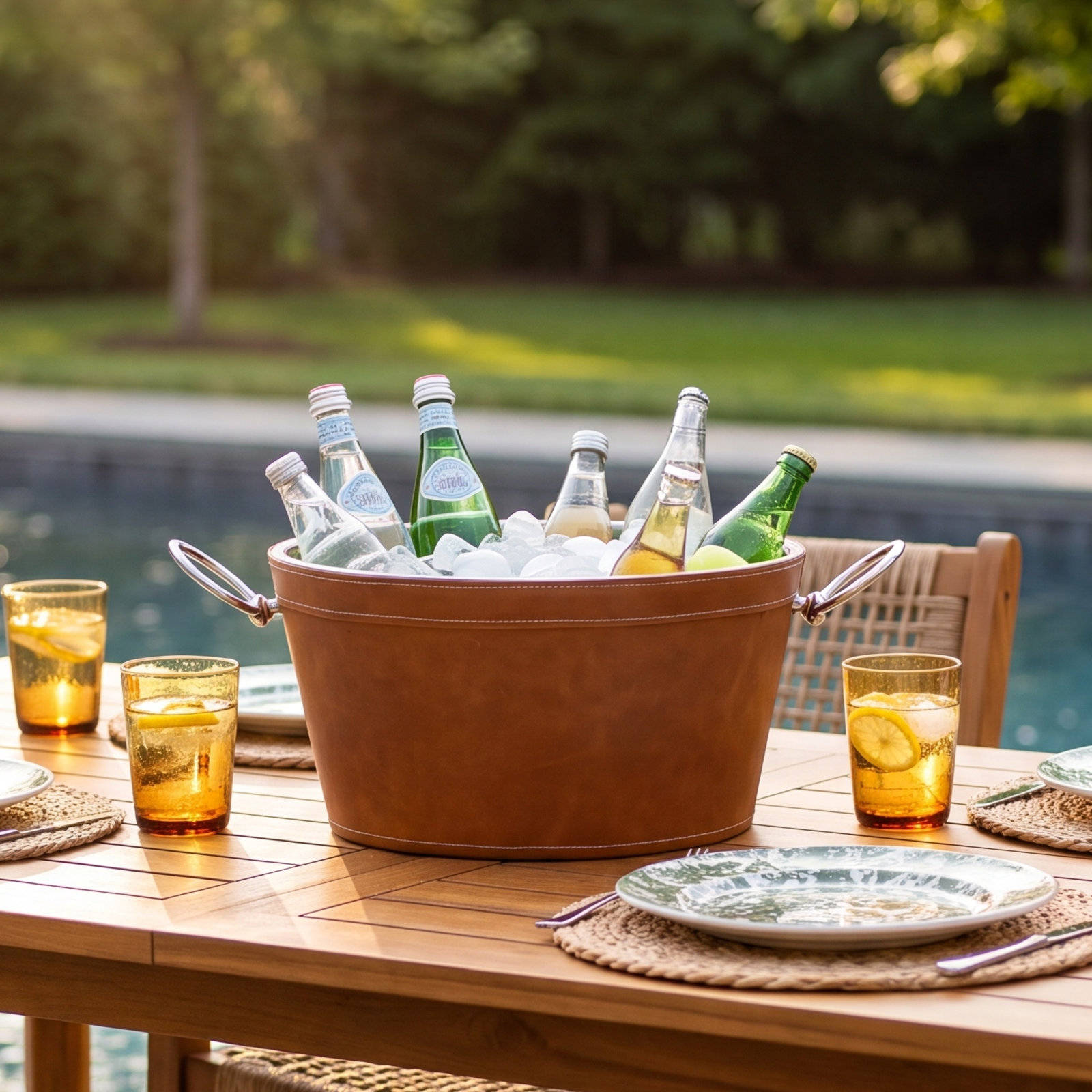 Mikasa Leather Stitched Beverage Tub