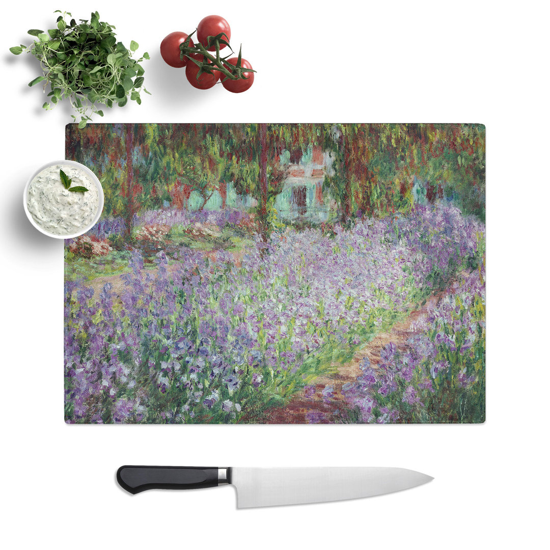 Irises in Monets Garden by Claude Monet Chopping Board