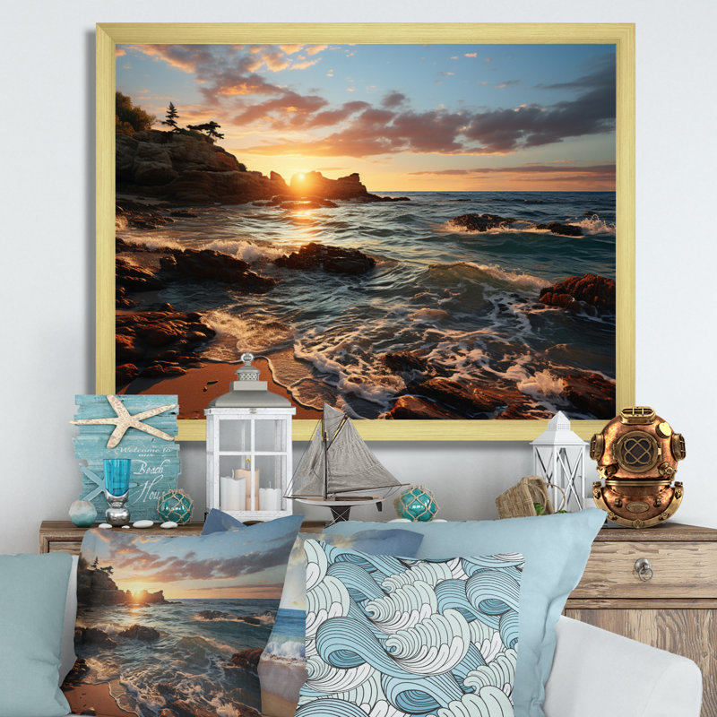 Golden Sands A hypnotisant sur toile, Cadre doré à une seule photo, H 12 po x l 20 po