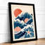 Waves and Starfish Coastal - Framed Print-1143457225-1143457228