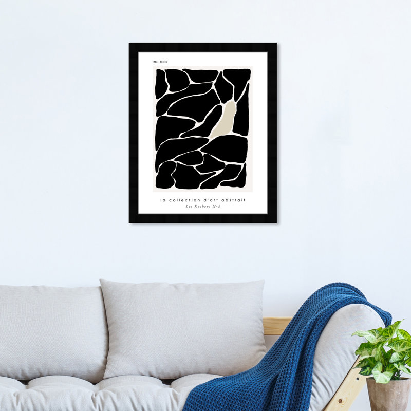 «Black and White French Giraffe Spot» par - cadre photo imprimé, H 22 po x l 18 po, Or