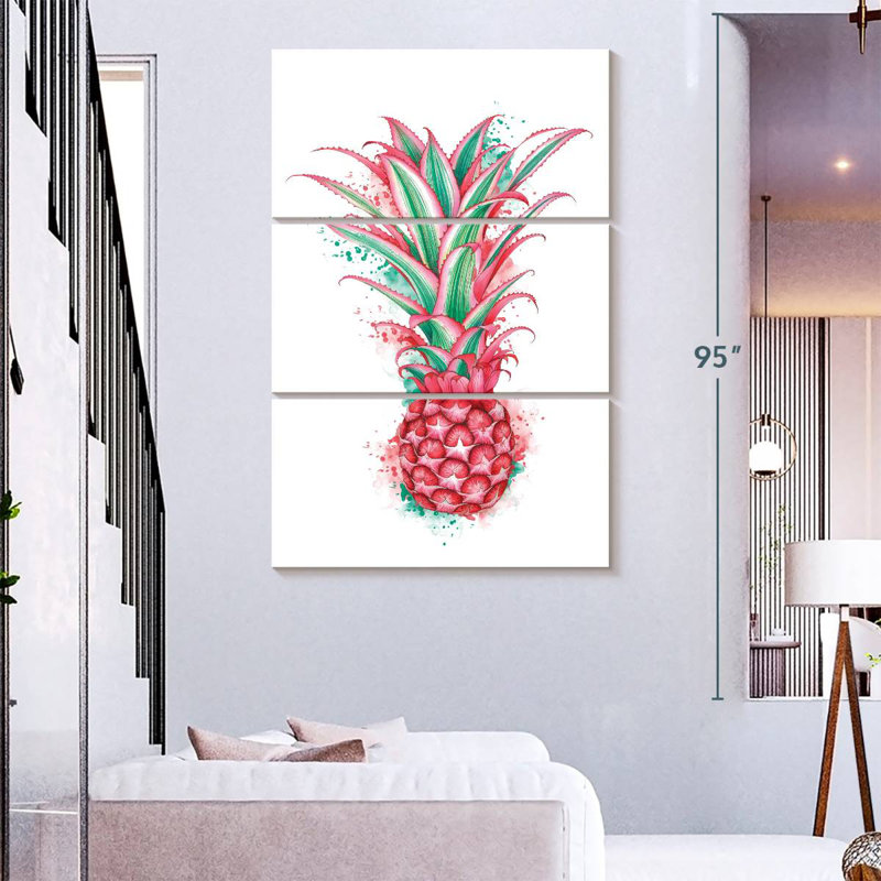 Yarlin Pink Pineapple, 65" H x 42" W