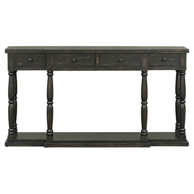 Console rétro pour chambre à coucher avec 4 tiroirs de rangement et 1 tablette