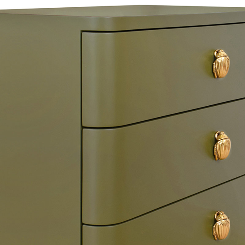 Fortune Solid Wood End Table, Green