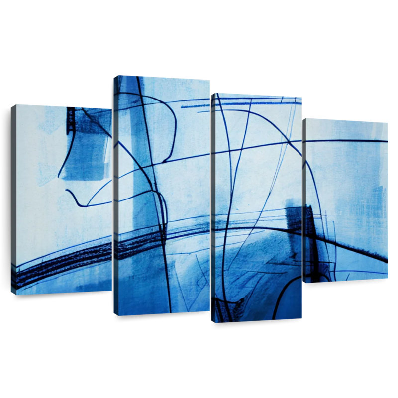 Avery Abstract Blue Lines, 32" H x 52" W