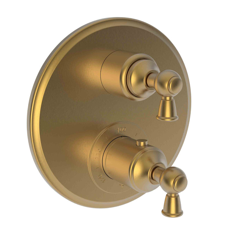 Aylesbury 1/2" Round Thermostatic Trim Plate With Handle, Satin Bronze (PVD)