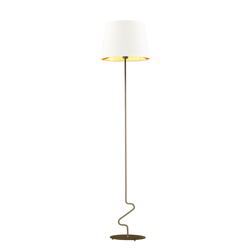 Abhinab 174cm Traditional Floor Lamp, Bronze, White