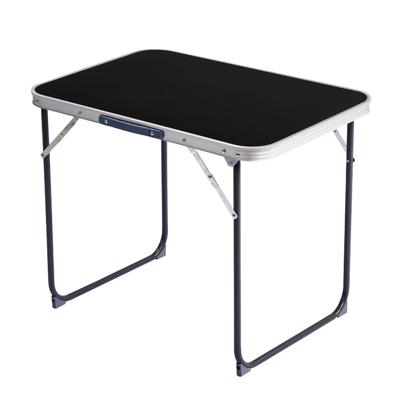 Table de camping pliante en aluminium 2,3 pi noir