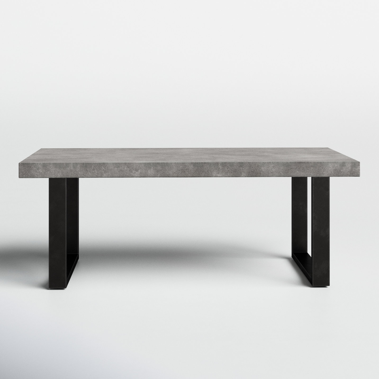Clement Stone Outdoor Dining Table, 30" H x 63" L x 35.5" W, Gray/Black 