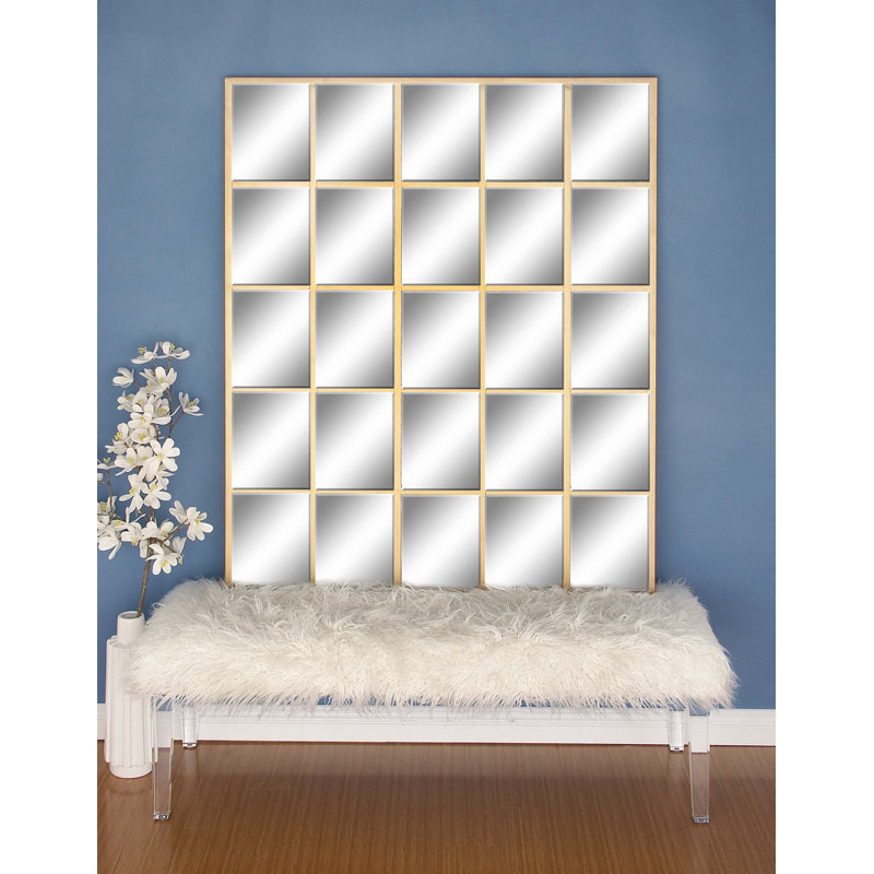 Miroir mural Haider, Rectangle, Or, 44,25 po x 56 po