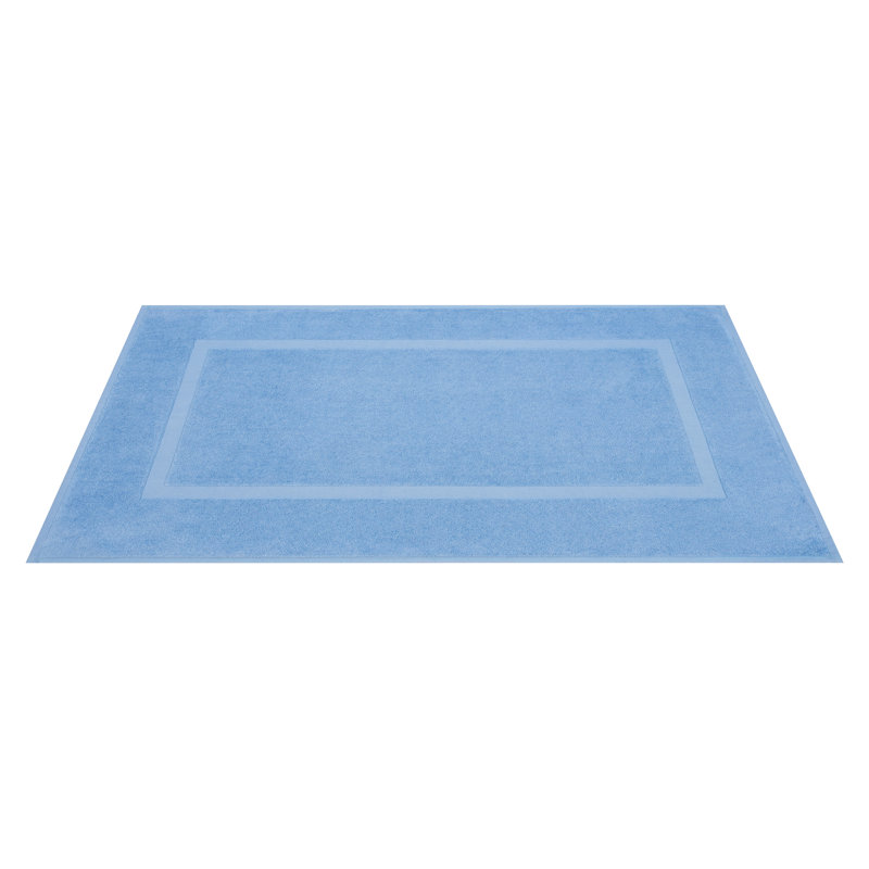 100% Cotton Bathmats for Bathroom, 2 Pack Soft Absorbent 20x34 inches Quick Drying Floor Mats, Sky