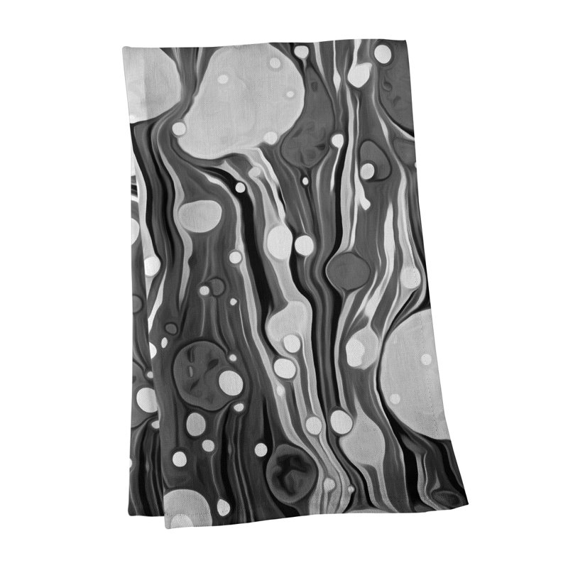 Tea Towel Kitchen Towel, Black, Polyester Twill