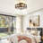 20" Flush Mount Caged Ceiling Fan with Light Kit and Remote Control - Farmhouse Style.-995296067-995296070