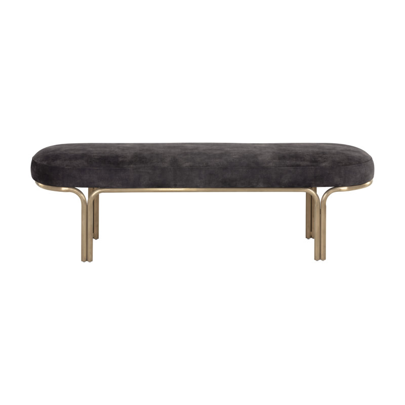 Gwen Upholstered Bench, Black