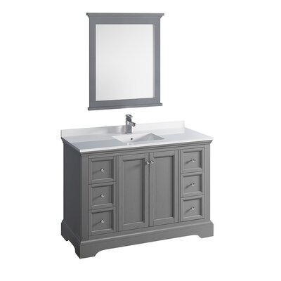 Red Barrel StudioÂ® Armarion 48"" Free-Standing Single Sink Bathroom Vanity Set with Mirror -  Fresca, FVN2448GRV