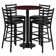 Aniket 30'' Round Laminate Table Set with Round Base and 4 Ladder Back Metal Barstools