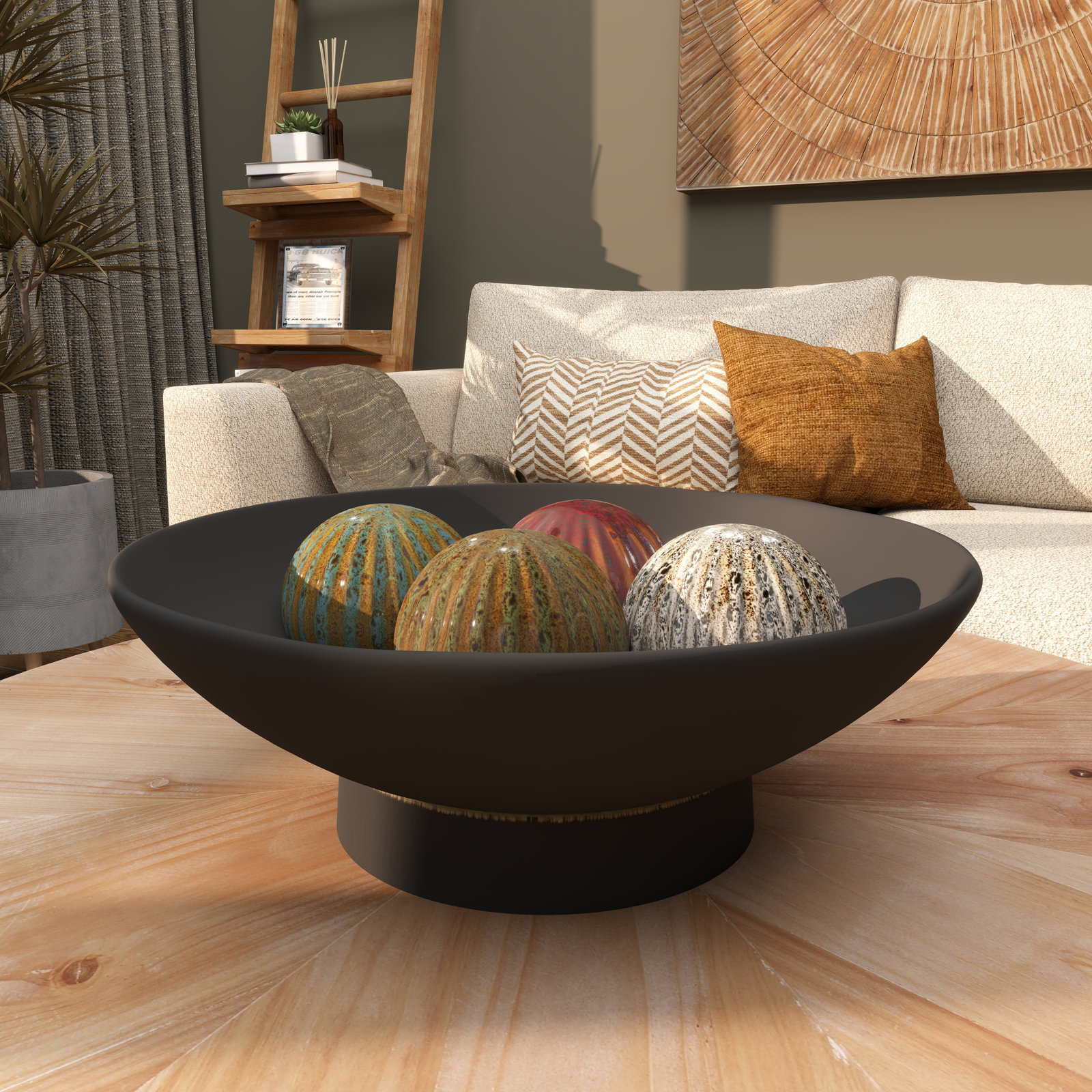 Mable Stoneware Decorative Bowl 1, Black