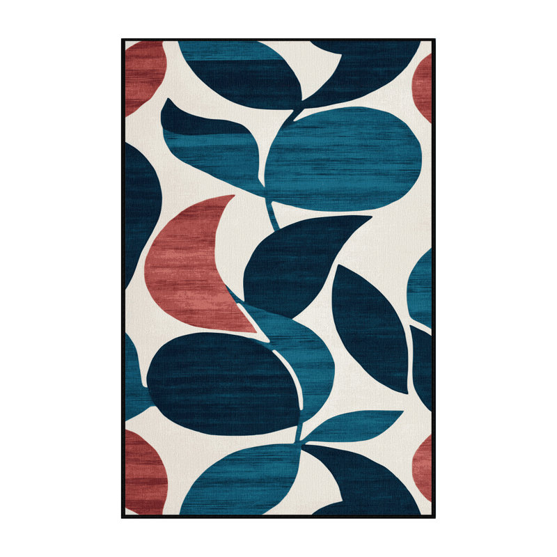 Tapis vert aquarelle lavable à la machine, Rectangulaire 8 pi x 10 pi