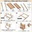 Étagère de rangement pliable en bambou à 2 niveaux pour support de pot de fleurs pour la maison et le salon