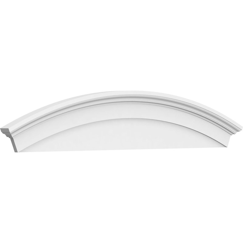Fronton arqué en PVC de qualité architecturale, H 14 po x l 72 po x P 2 3/4 po