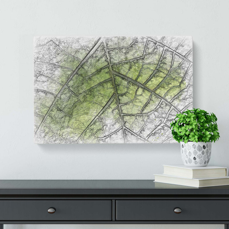 Leaf Roads in Abstract - Wrapped Canvas, 35cm H x 50cm W x 3cm D