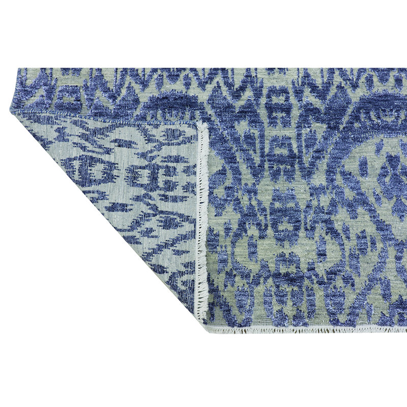 IKVLDC126SIBL Ikat Area Rug in Blue, Rectangle 6' x 9'
