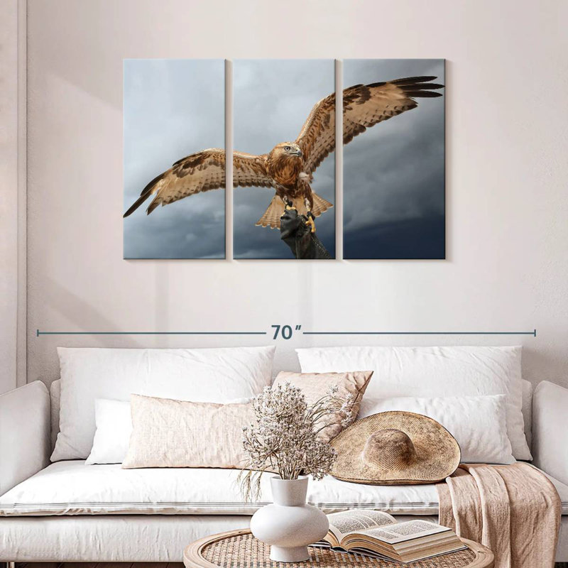 Brampt Falcon On Gauntlet, 28" H x 45" W