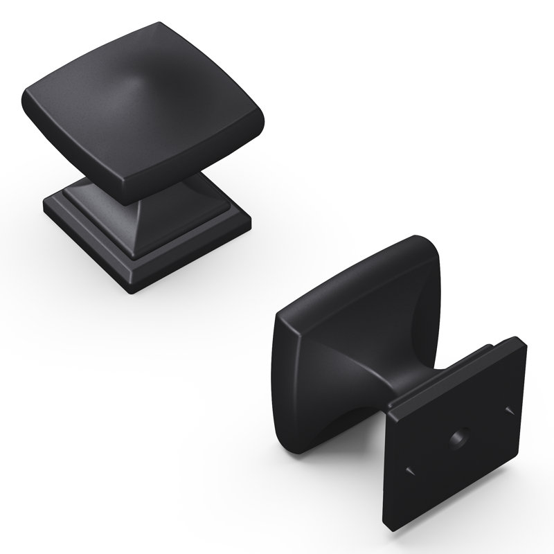 Dover 1 1/4" Length Square Knob, Matte Black