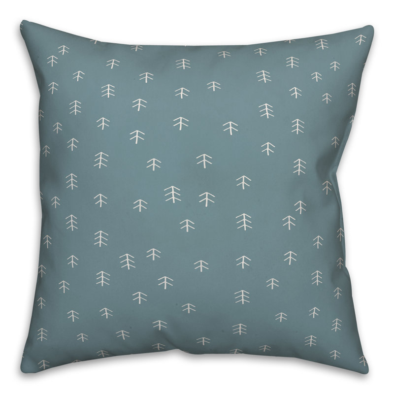 Polka Dots Reversible Throw Pillow, 16" x 16", Blue Geometric 3
