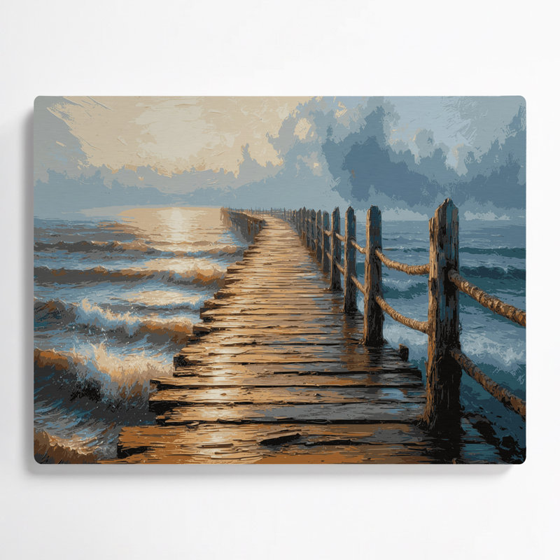 Art mural en métal Nautical Boardwalks, H 11 po x l 14 po