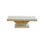 Table basse moderne de 47 po à pieds croisés, conception robuste en forme de X, placage en bois massif, grande table centrale de salon avec amplement d'espace de rangement, chêne délavé-128984780