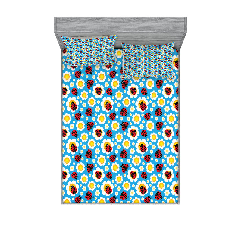 Multicolore drap-housse et coussin décoratif Ambesonne, Ensemble de draps-housses pour lit double + 4 taie