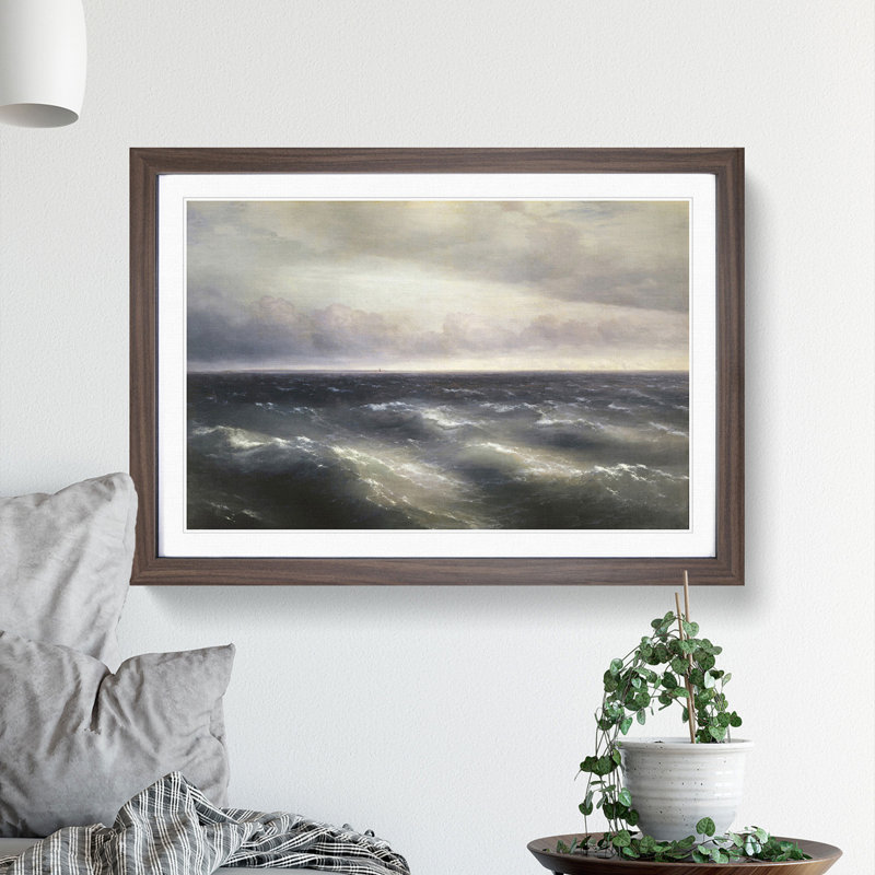 The Black Sea by Ivan Aivazovsky - Picture Frame Painting, Walnut Framed, 36cm H x 48cm W x 2cm D