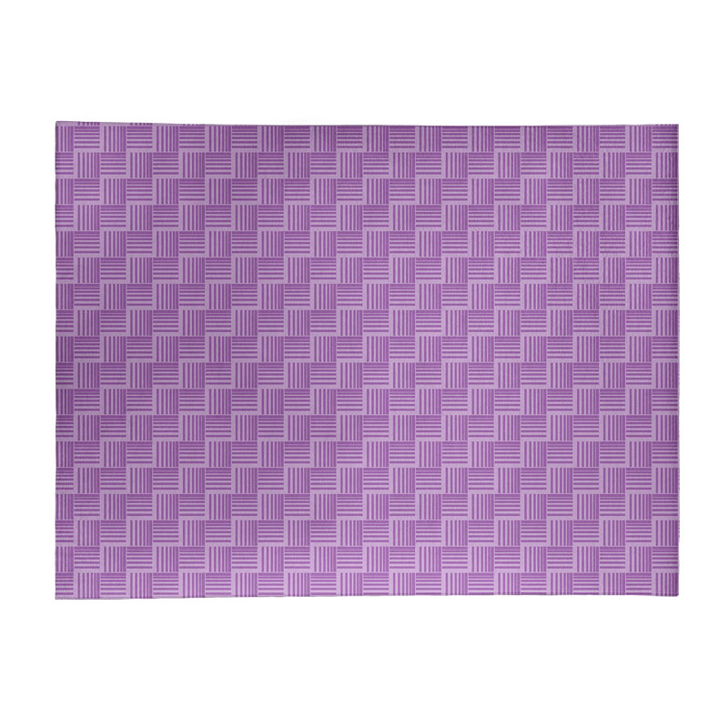 Tapis basketweave à rayures et à rayures roses monochrome, Rectangle 9 pi x 12 pi