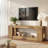 63-Inch TV Stand for 55/60/65/75-Inch TVs, Farmhouse Entertainment Center with Open Storage Shelves