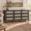 Commode à 3 tiroirs de 80 cm de large pour chambre à coucher, commode de rangement en rotin - Noir-638581440-697983595