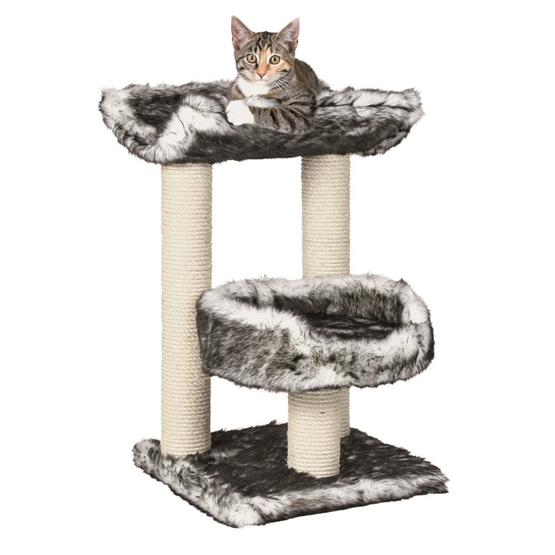 25"  Cat Tree, Black/White