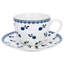 Ensemble de 4 tasses à thé et soucoupes en porcelaine tendre rétro Indigo