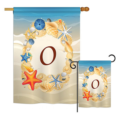 Ensemble de drapeaux verticaux en polyester à 2 côtés Renteria Summer G Initiales Impressions