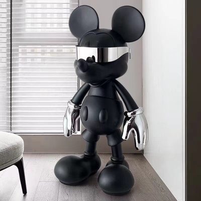 Modern Black Mickey Mouse Resin Electroplated Decor