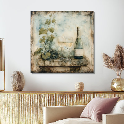 «Farmhouse Wine Garden I - Wine & Champagne Wall Art Living Room»