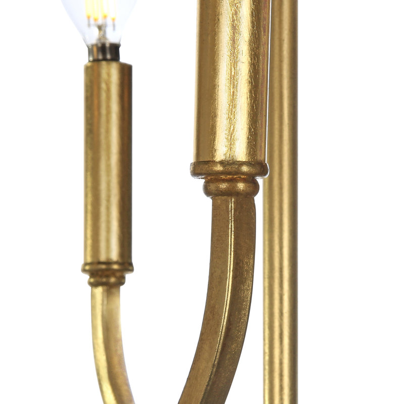 Rhone 8 - Light Candle Style Chandelier, Gold Leaf